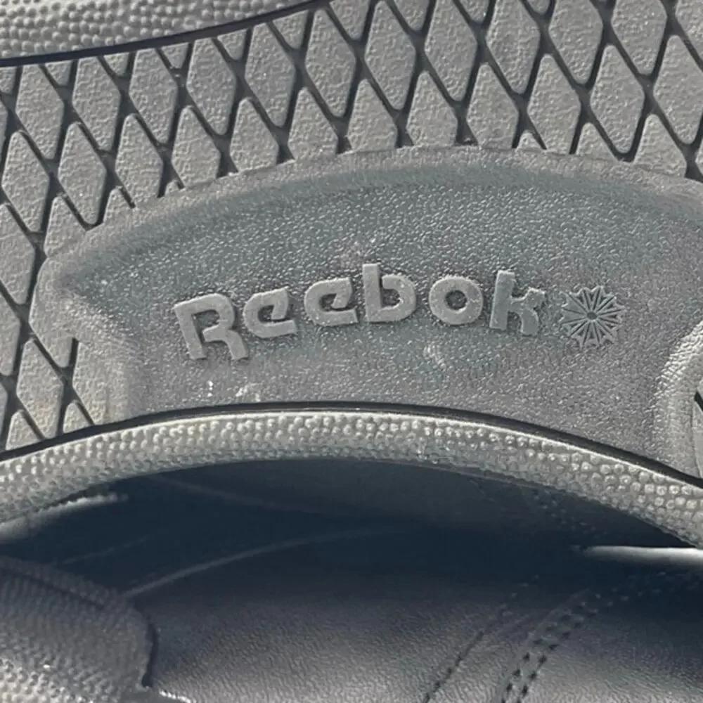 Reebok Club C Men's Black Leather Lace Up Low Top Athletic Sneakers Shoes 11.5